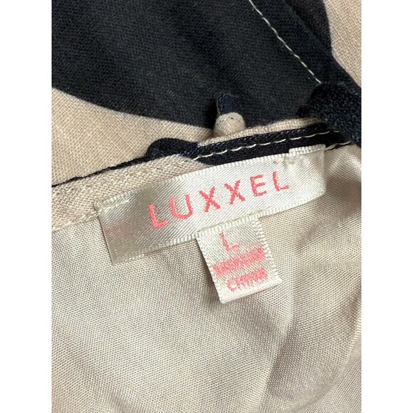 Luxxel Black White Abstract Print Maxi Dress Cutout Ring Detail Size L - Picture 7 of 8